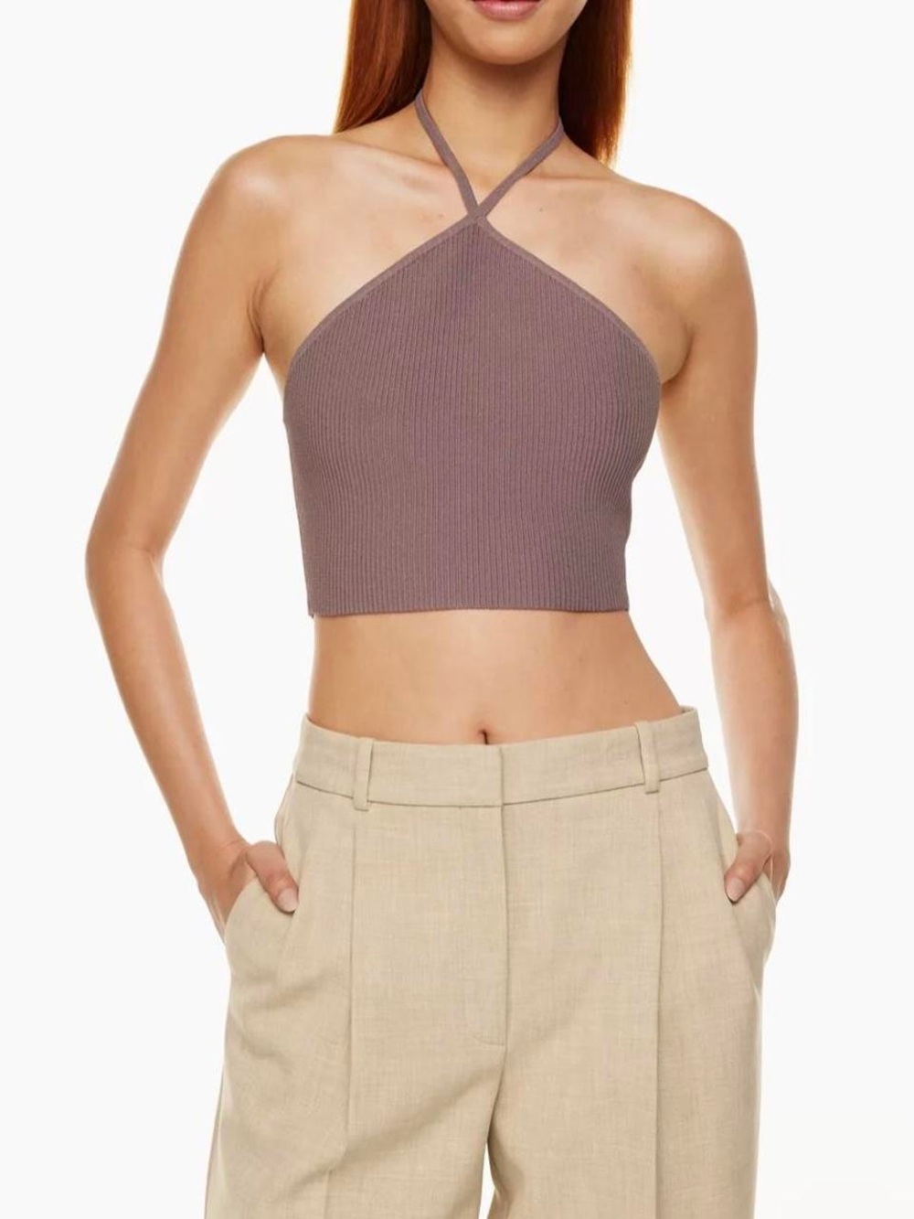 Ribbed Halter Crop Top
